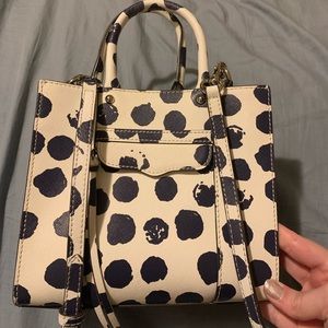 Rebecca Minkoff mini mab crossbody white black dot